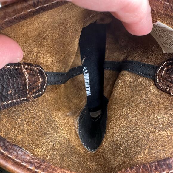 Wolverine Steel Toe Brown Leather Slip Resistant Mens Work Boot Size 11 Wide NWT - Picture 12 of 16